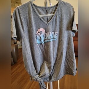 Lane Bryant Gray Bowie Side-Front Tee